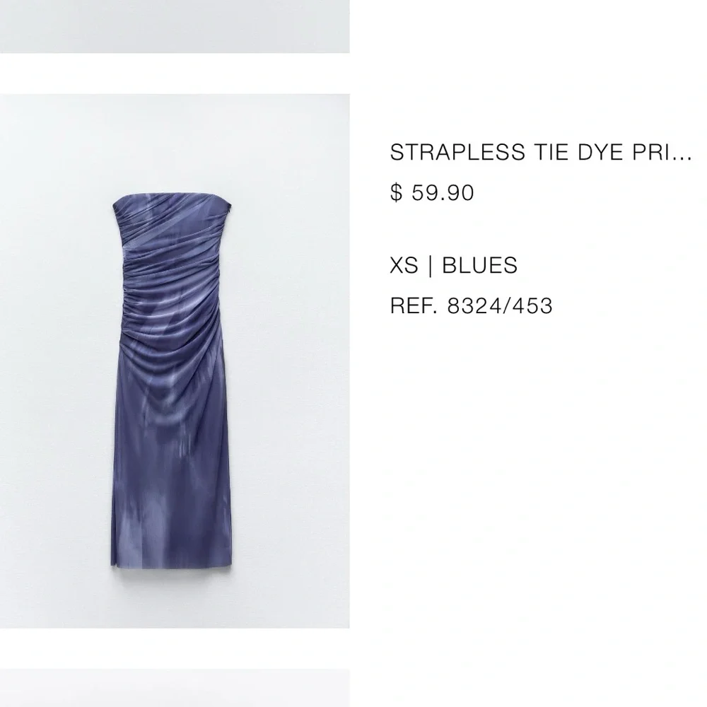 Zara Strapless Purple Dress - Picture 2 of 2